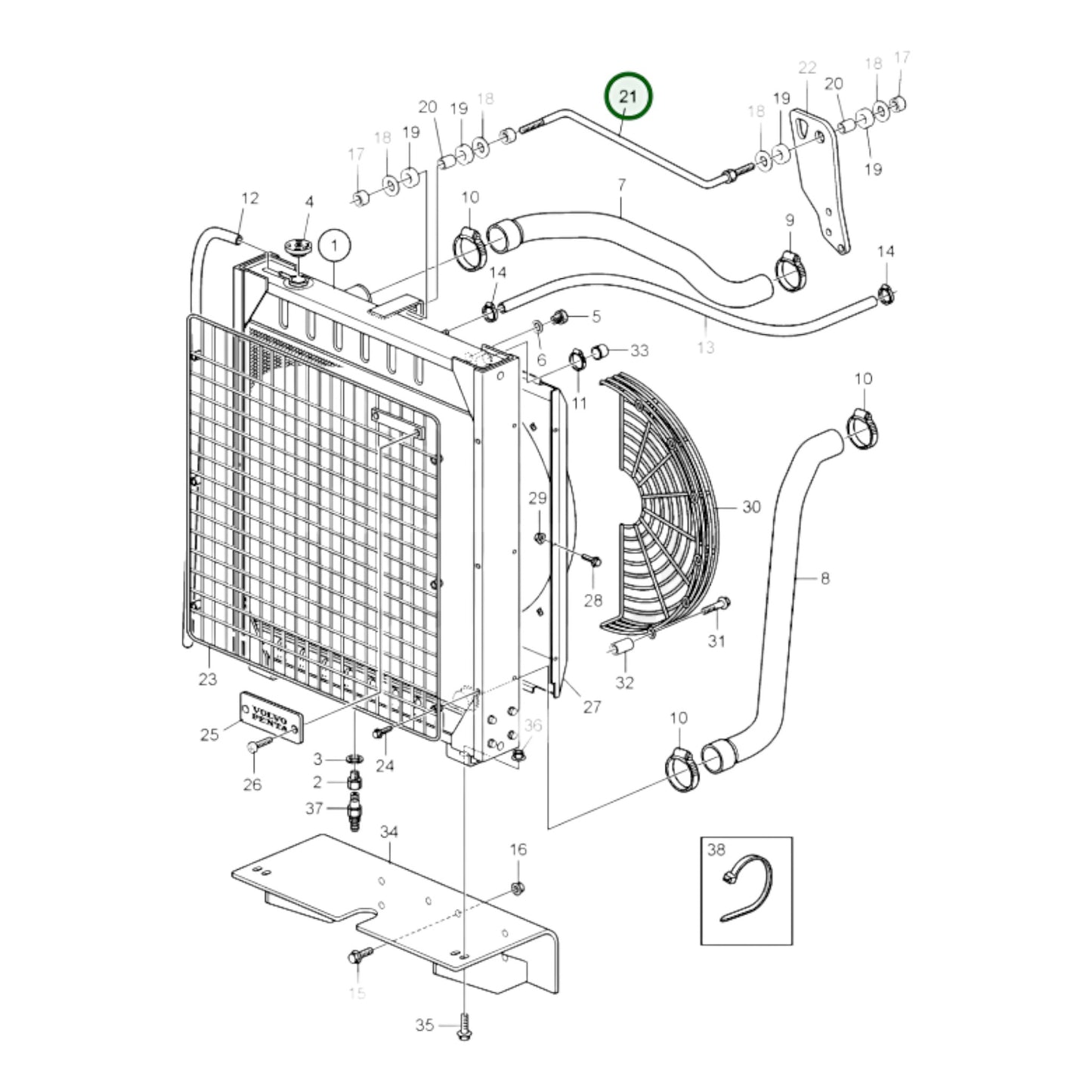 3589589 - Radiator Stay