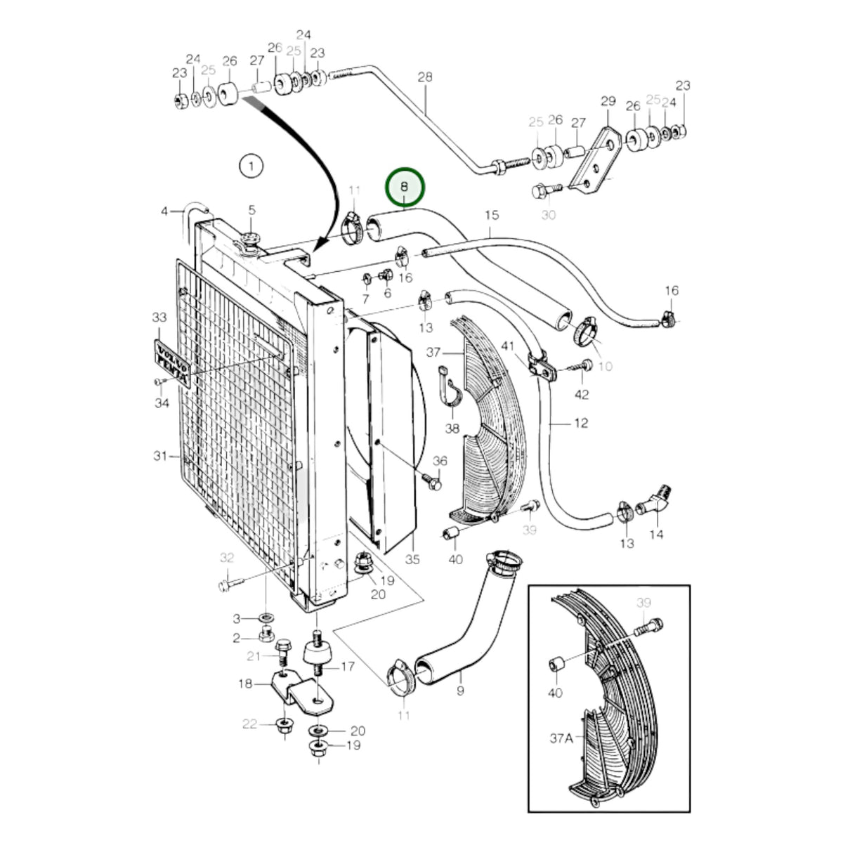 848836 - Radiator Hose