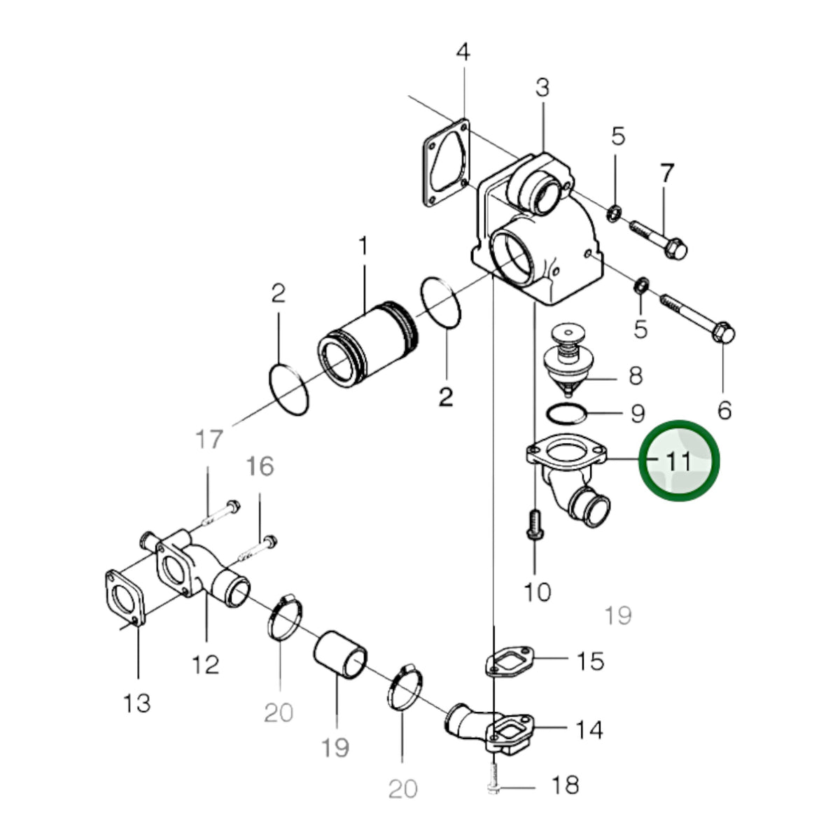 888849 - Water Outlet Pipe