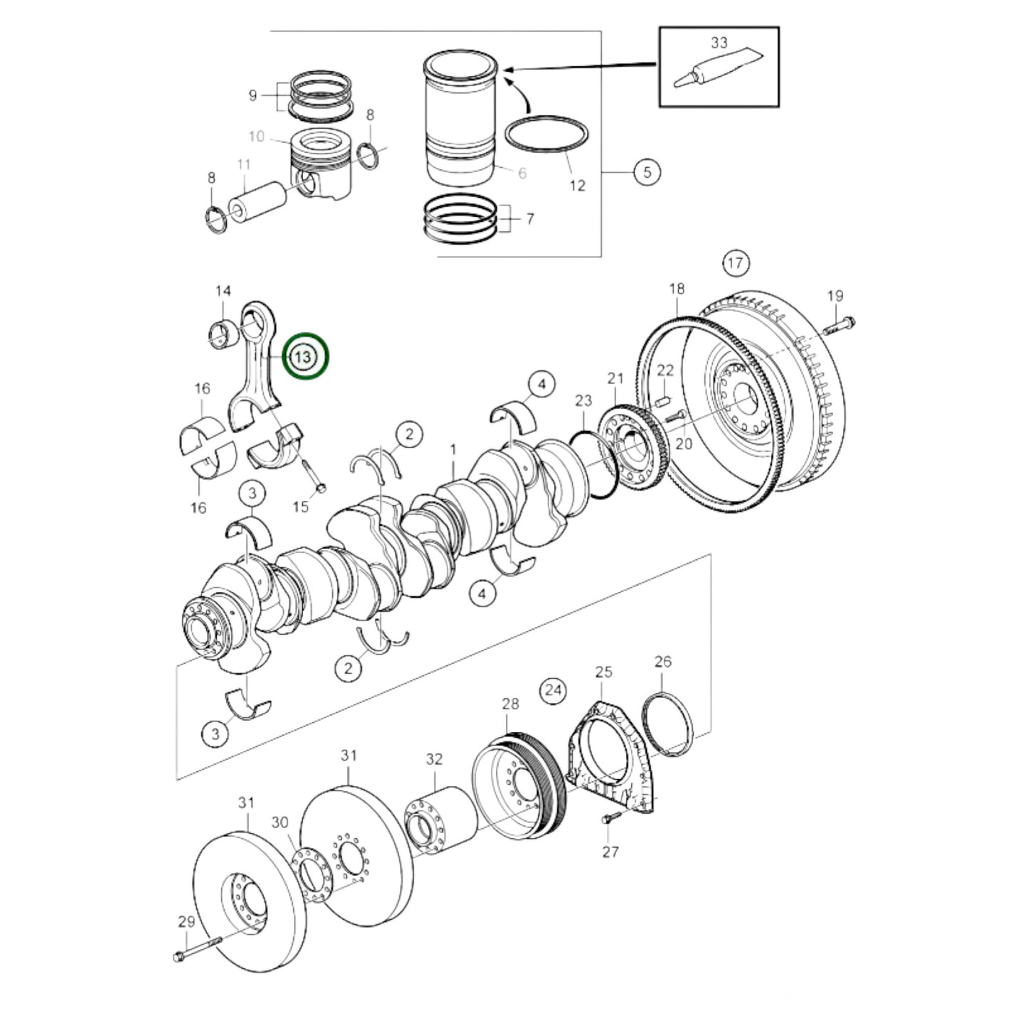 21535917 - Replaced By 24784667 - Connecting Rod Kit