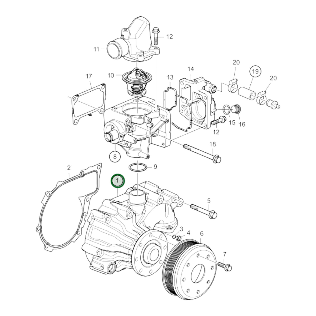 3801893 - Coolant Pump, Reman