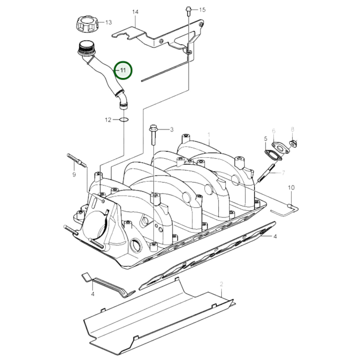 3889451 - Oil Filler Pipe