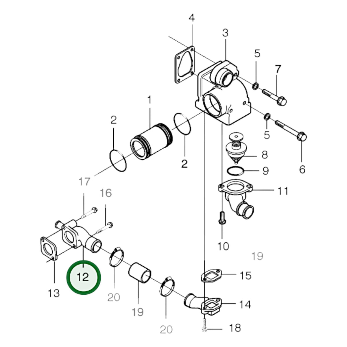 888817 - Water Outlet Pipe
